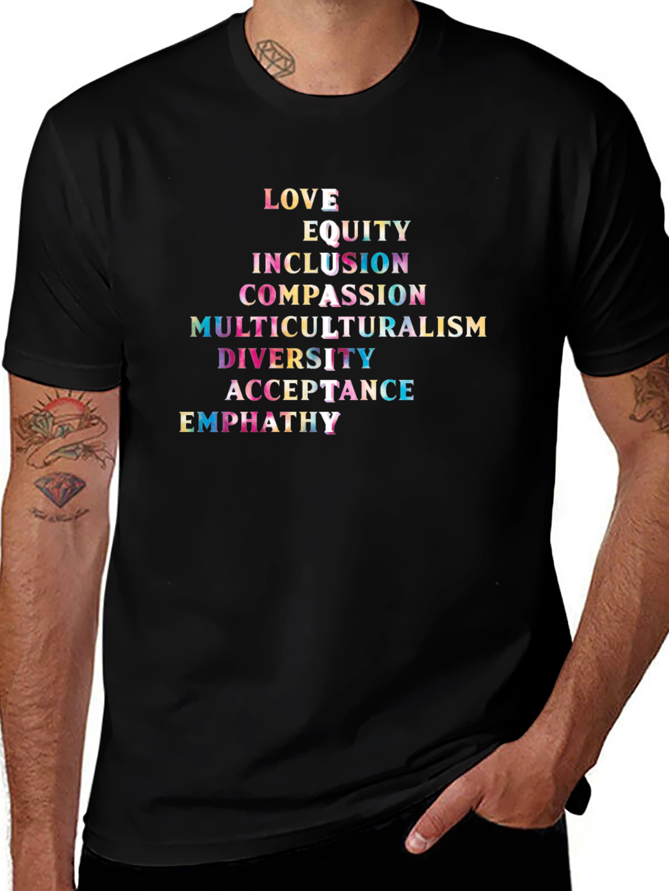 Love Equity Inclusion Graphic Tee - Black Cotton Blend