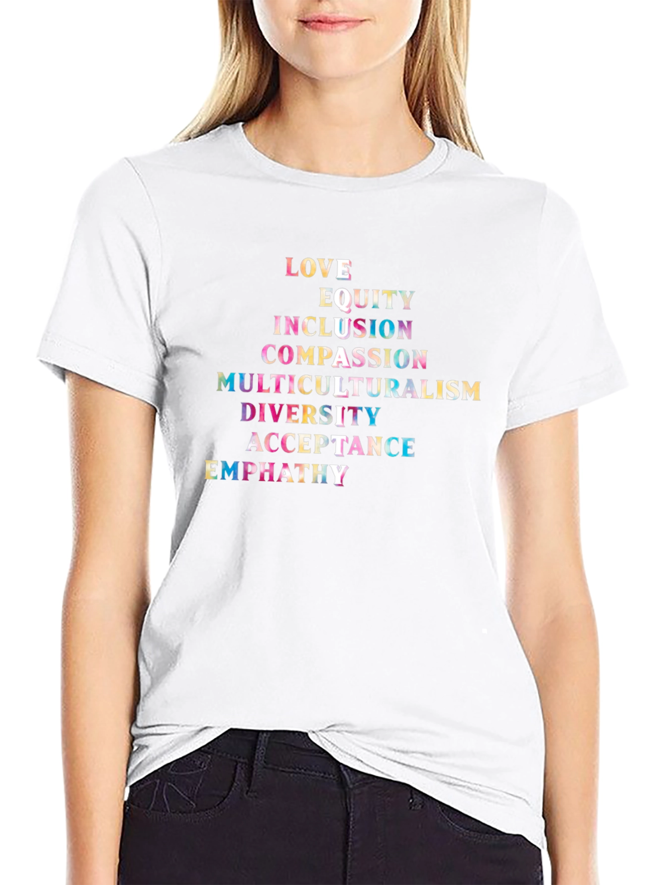 Love Equity Inclusion Graphic Tee - Black Cotton Blend