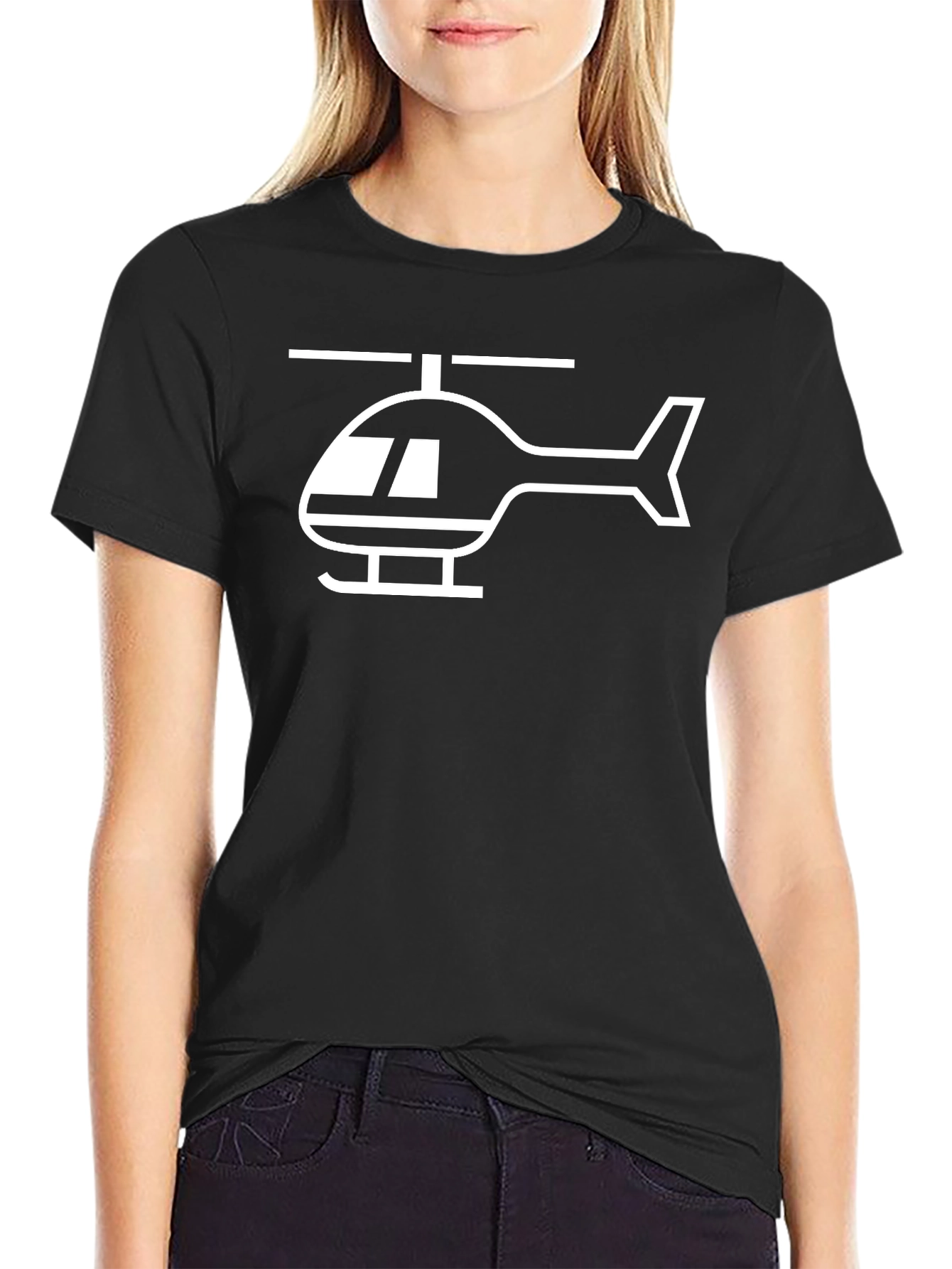 Black Helicopter T-Shirt - Aviation Enthusiast Tee