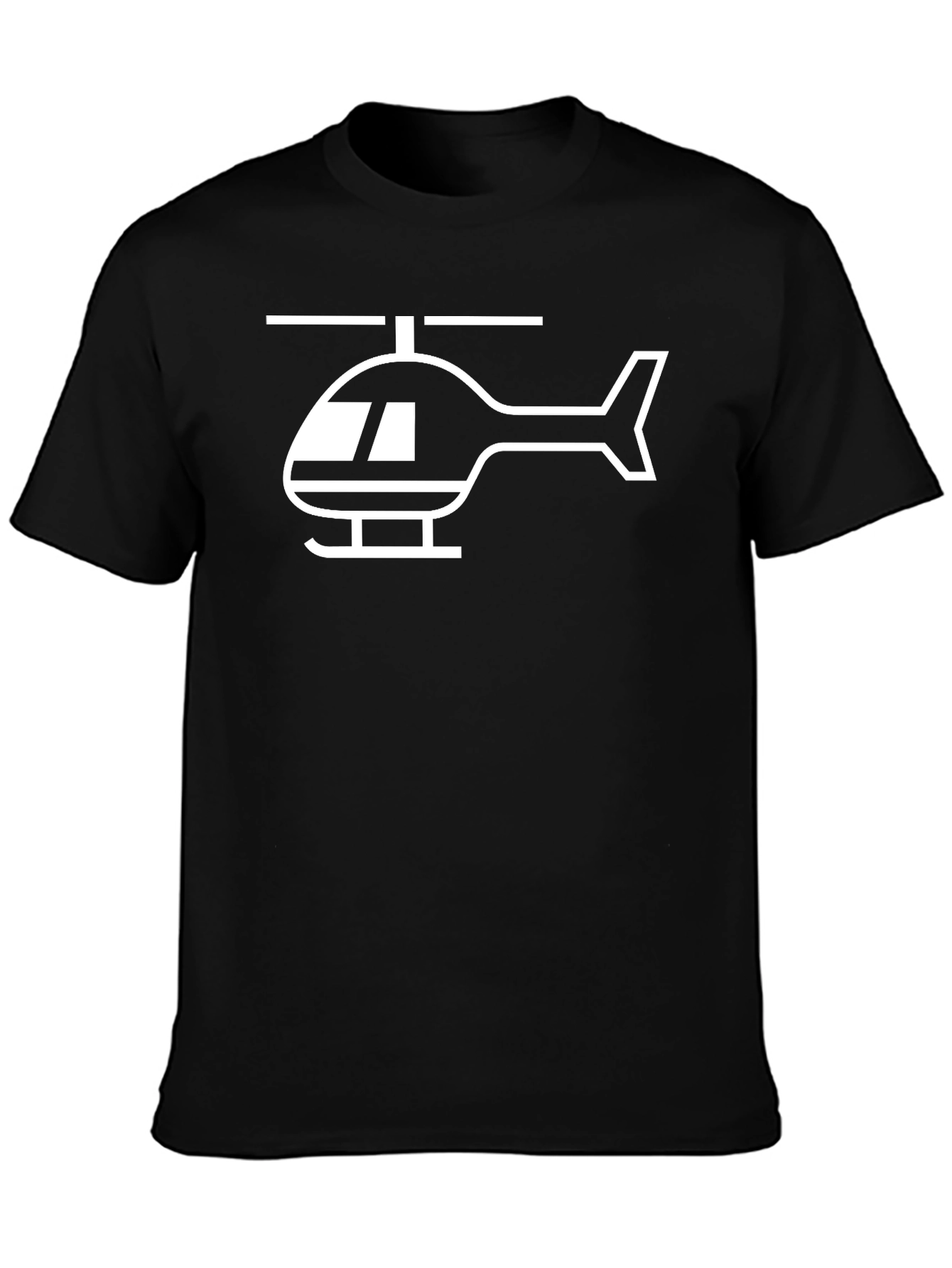 Black Helicopter T-Shirt - Aviation Enthusiast Tee