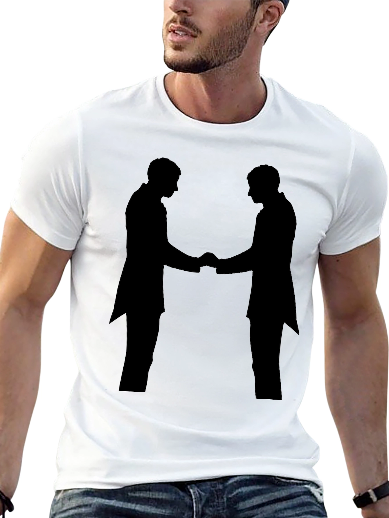 Handshake Silhouette Black T-Shirt