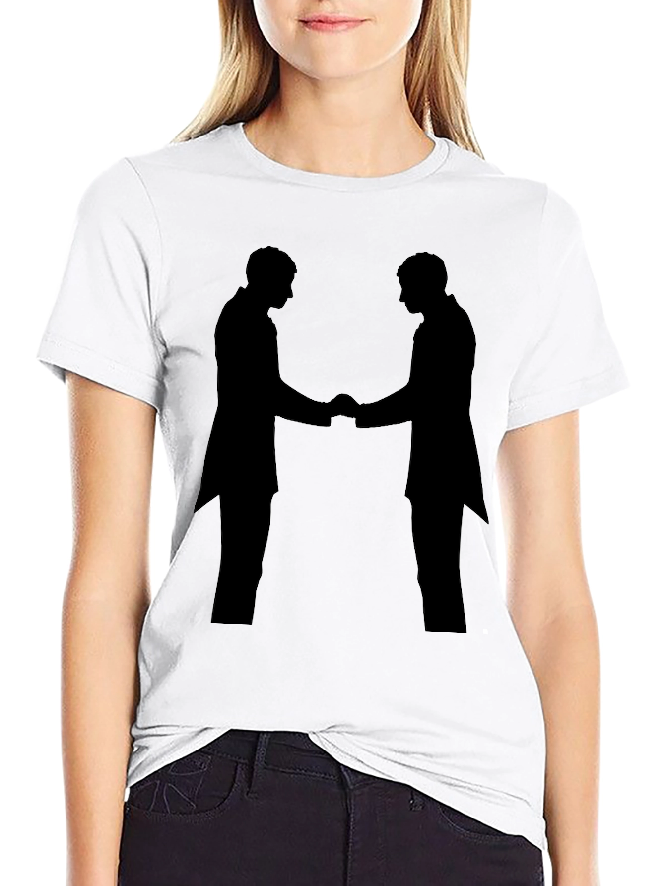 Handshake Silhouette Black T-Shirt