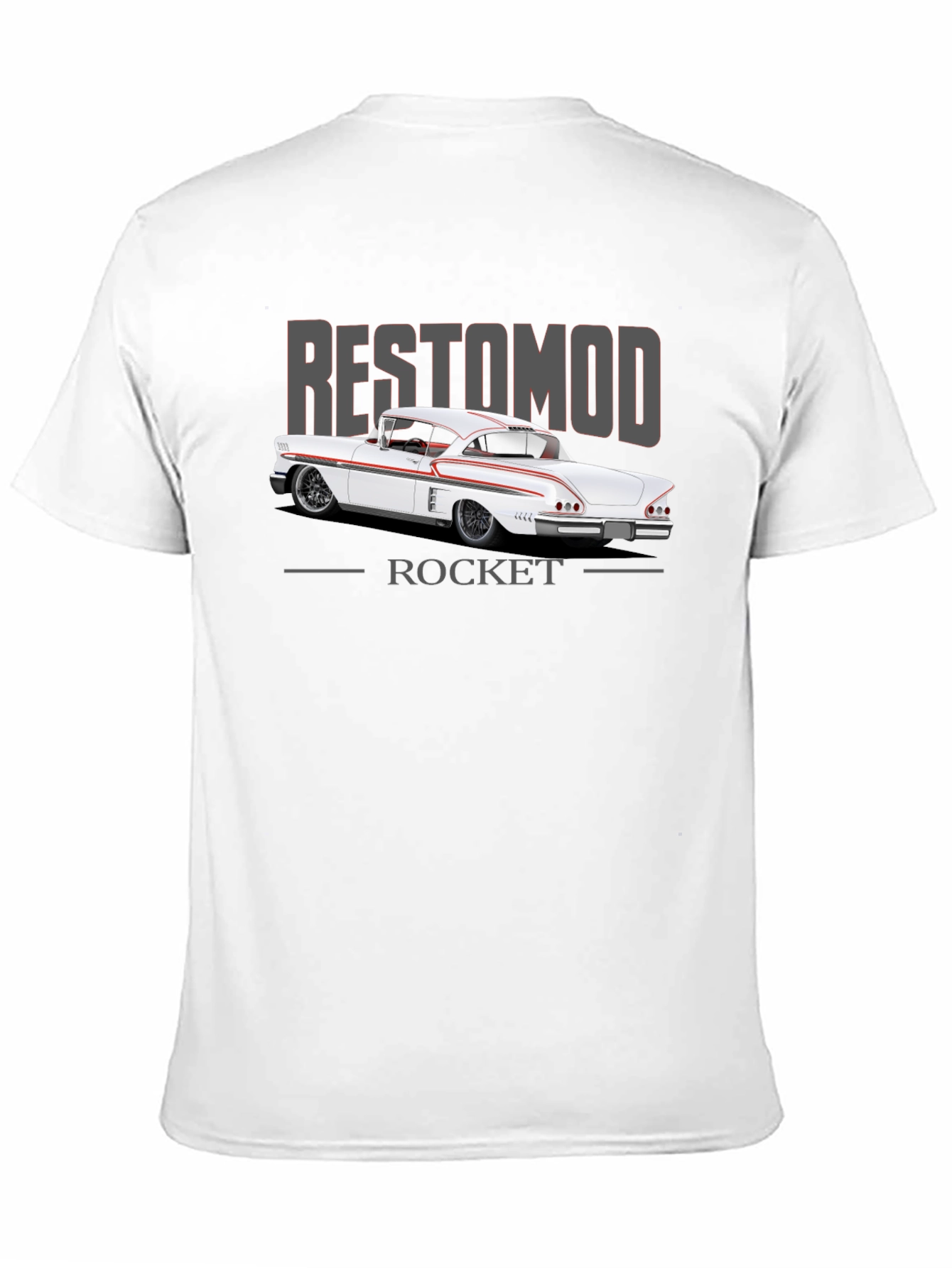 Restomod Rocket T-Shirt: Classic Car Design