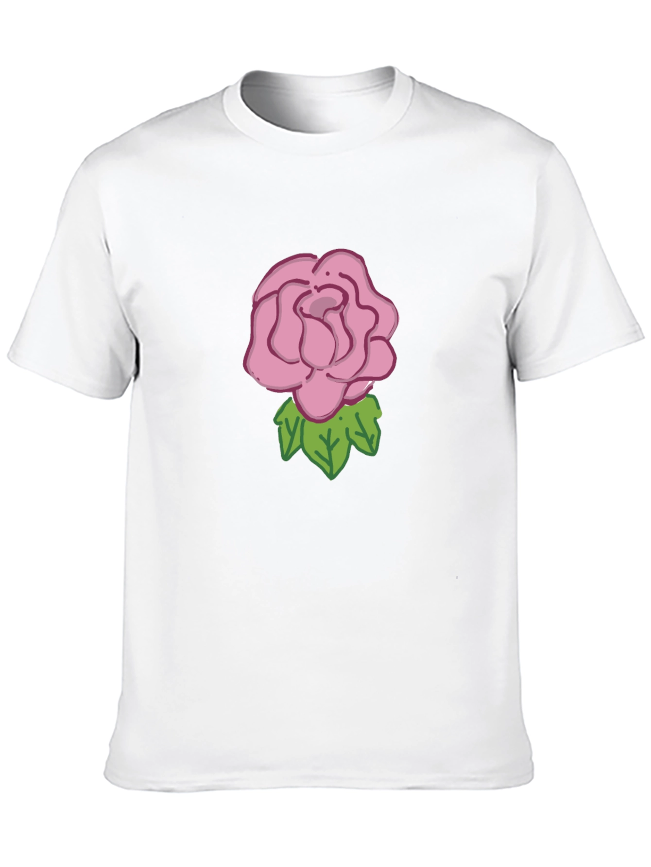 Rose Graphic Tee - Black Cotton Casual Wear
