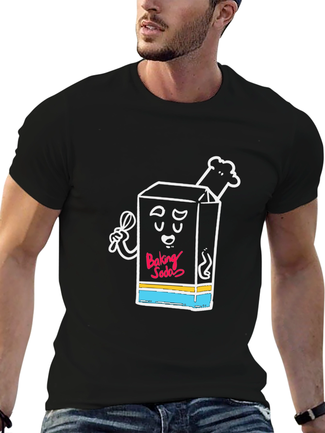 Baking Soda Cartoon Graphic Tee - Cool Novelty Shirt