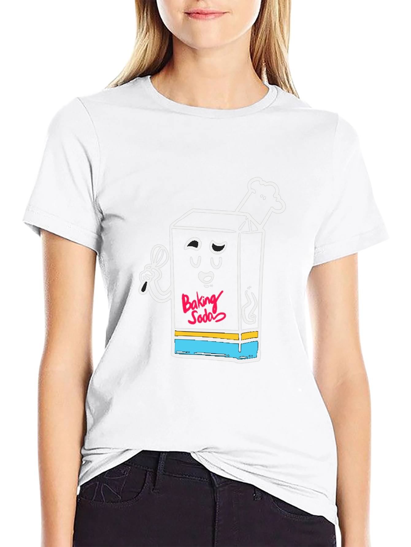 Baking Soda Cartoon Graphic Tee - Cool Novelty Shirt
