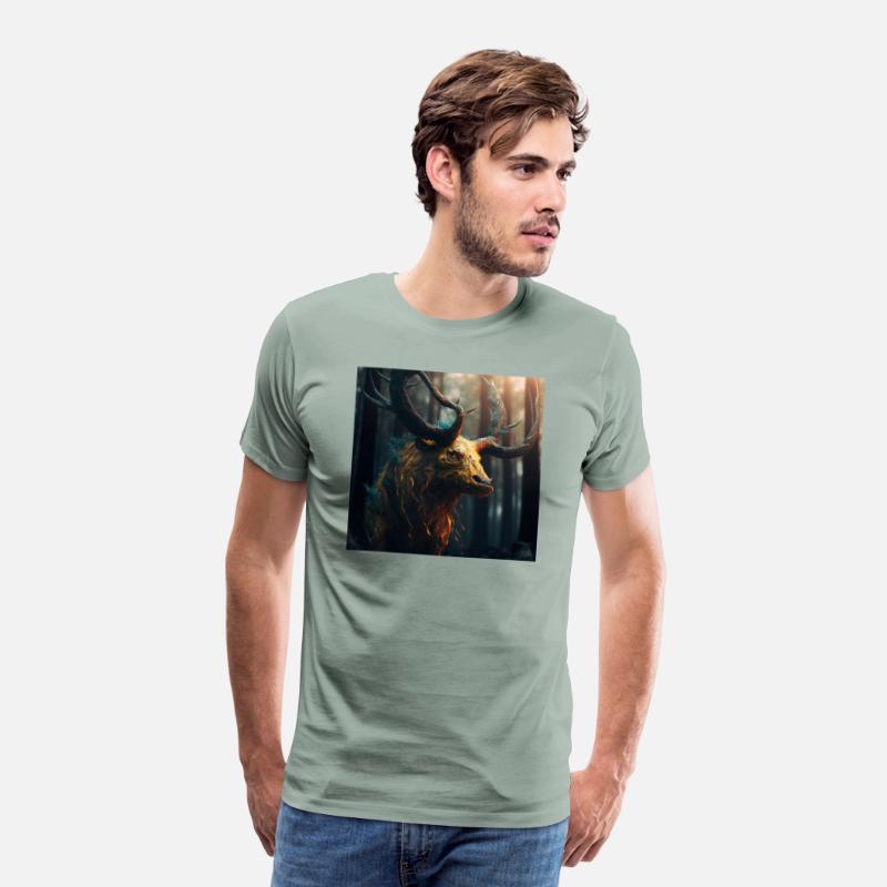 A close up of a deer s head in a forest