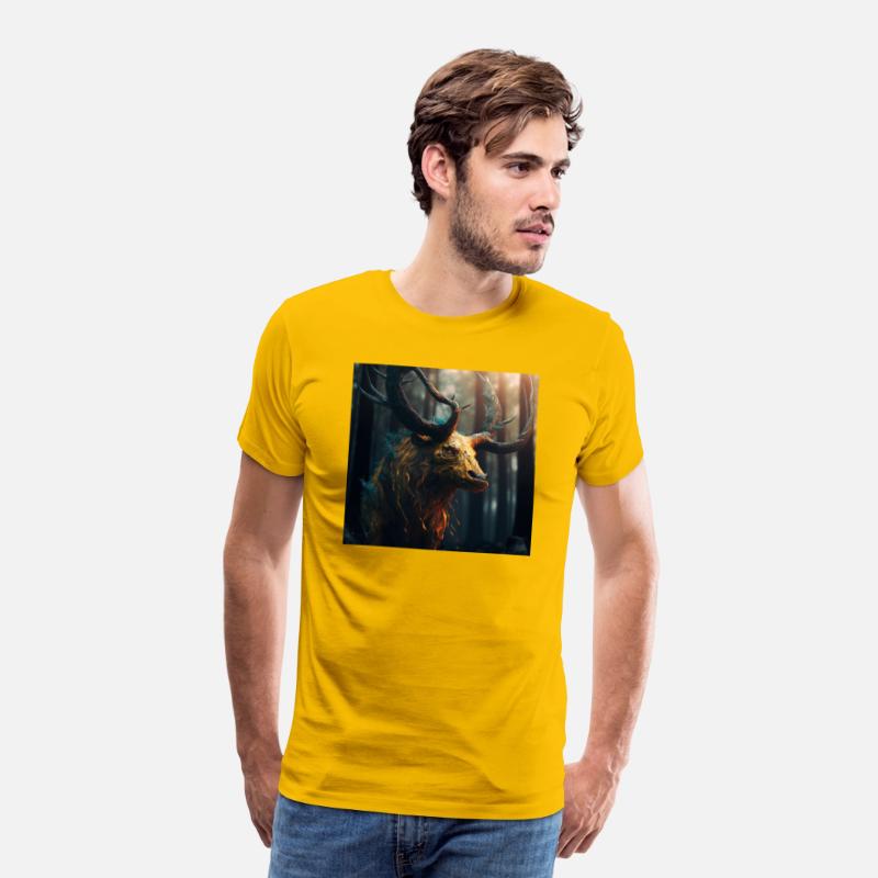 A close up of a deer s head in a forest