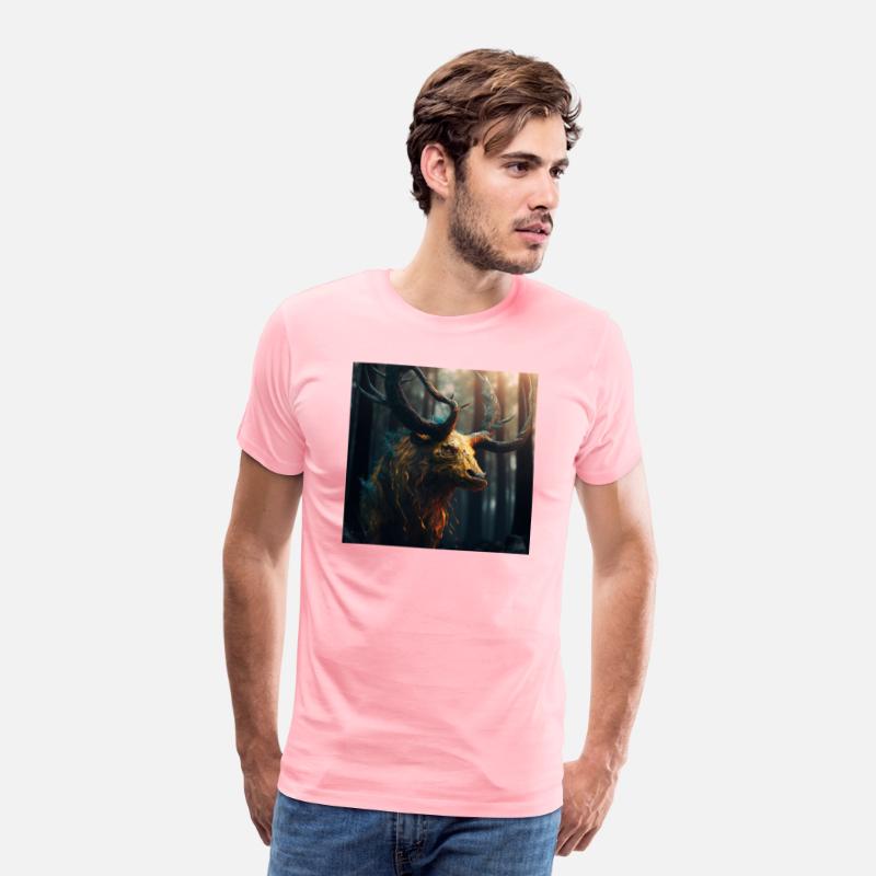 A close up of a deer s head in a forest