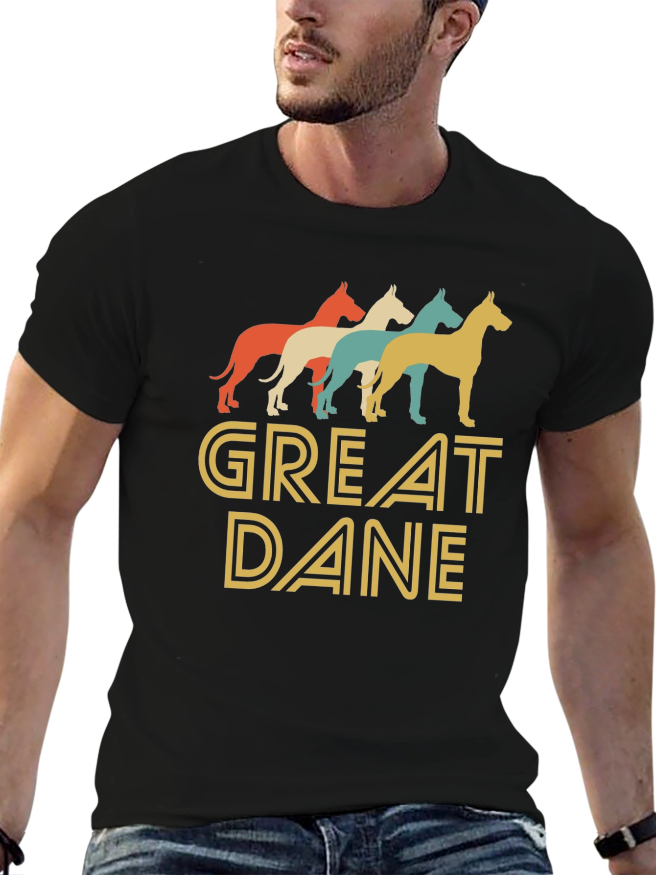 Great Dane T-Shirt Retro Dog Lover Tee