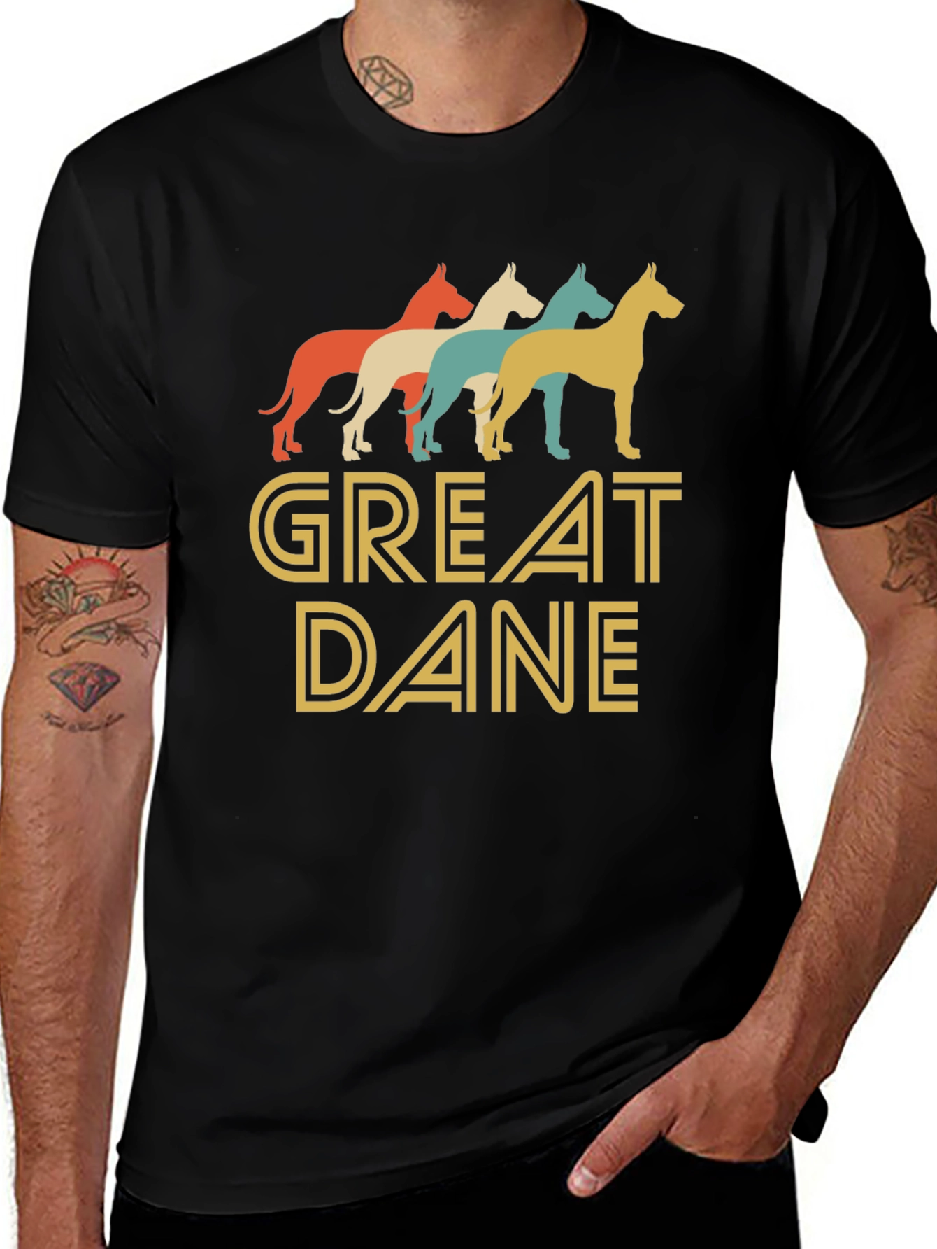 Great Dane T-Shirt Retro Dog Lover Tee
