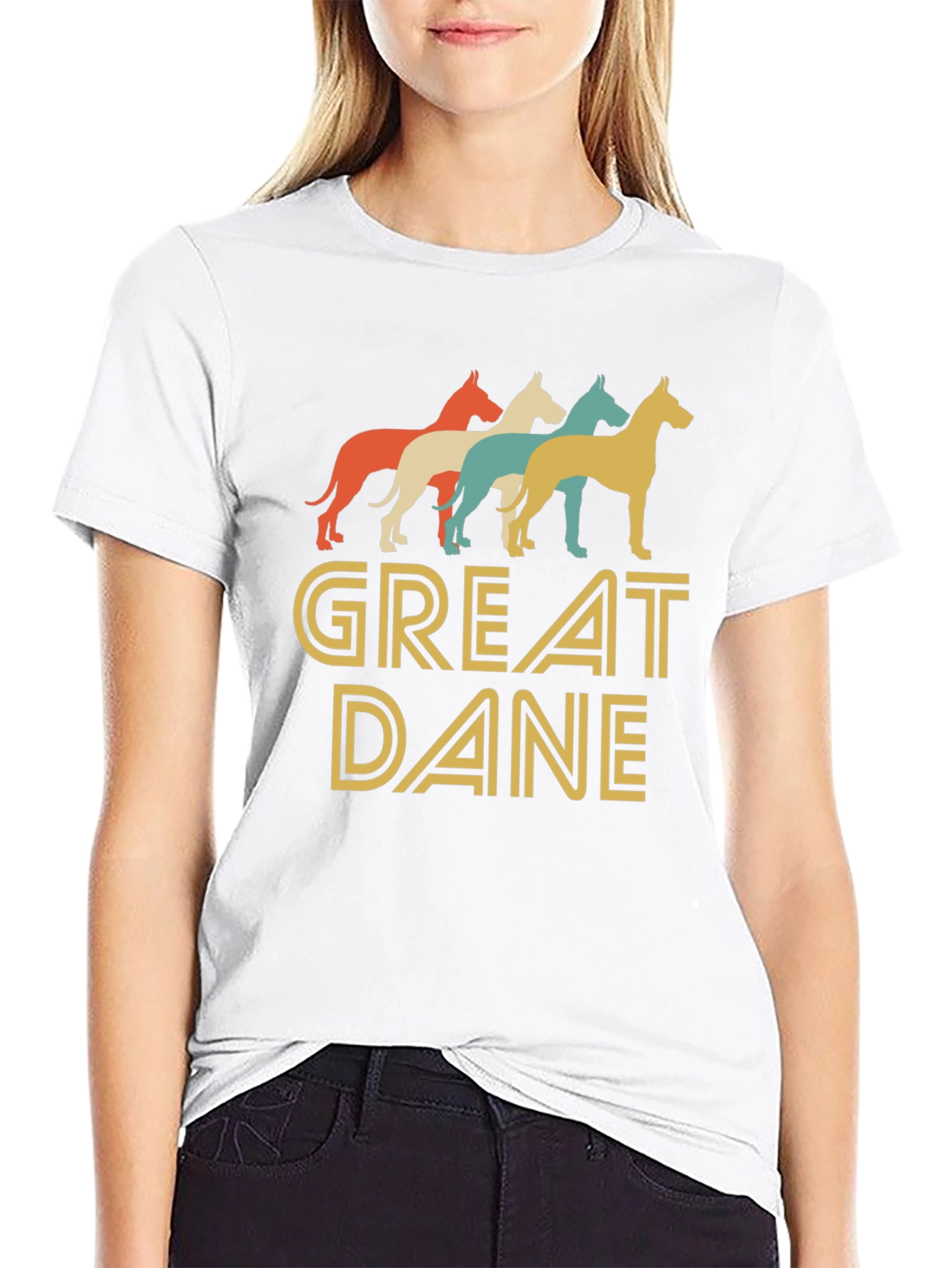 Great Dane T-Shirt Retro Dog Lover Tee