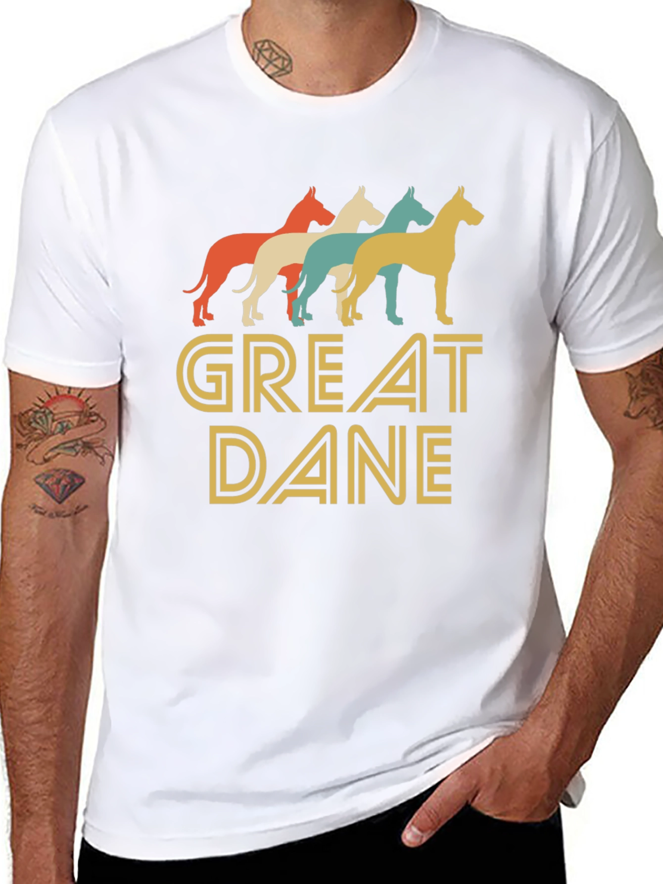 Great Dane T-Shirt Retro Dog Lover Tee
