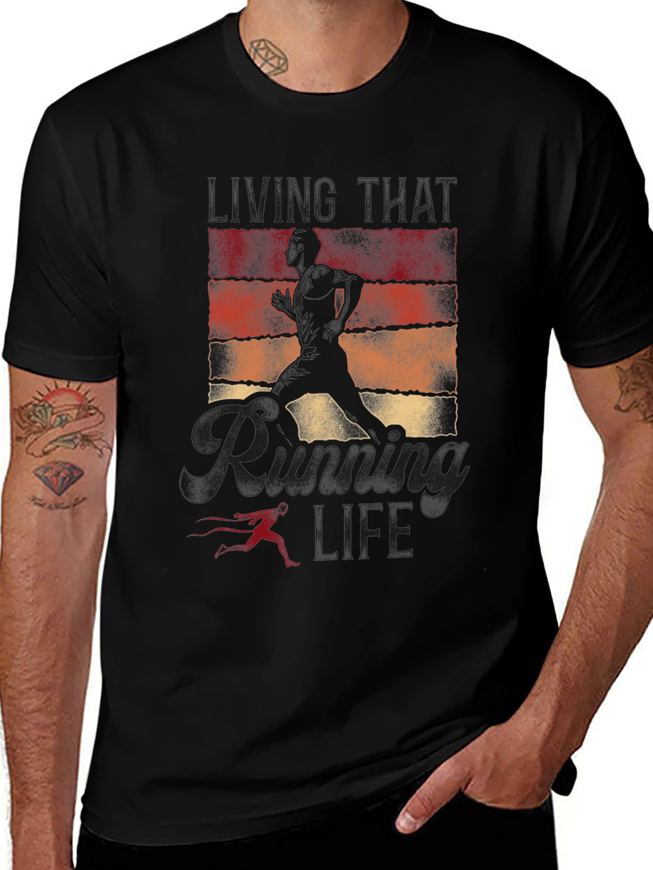 Running is My Life Black Graphic Tee