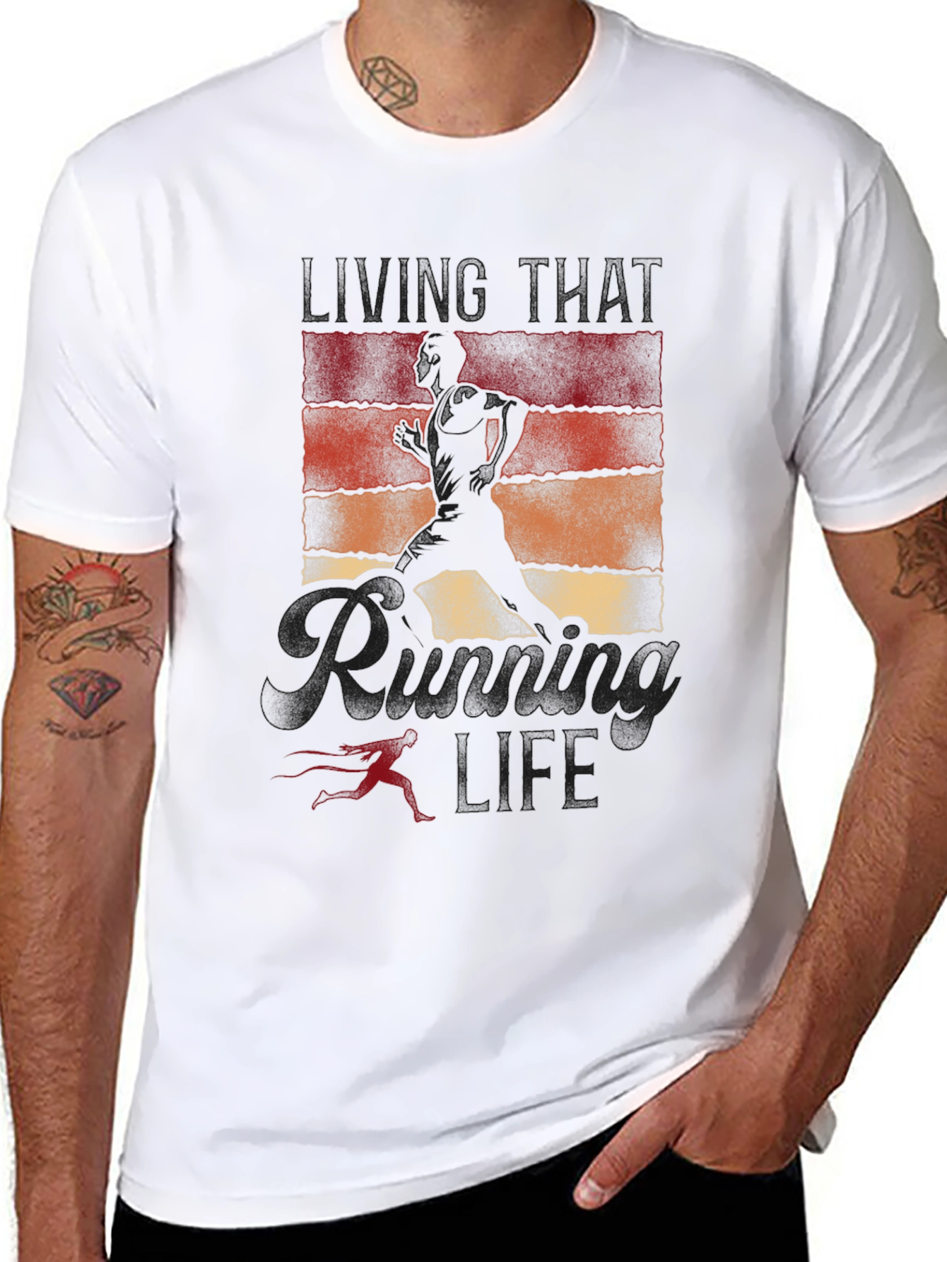 Running is My Life Black Graphic Tee