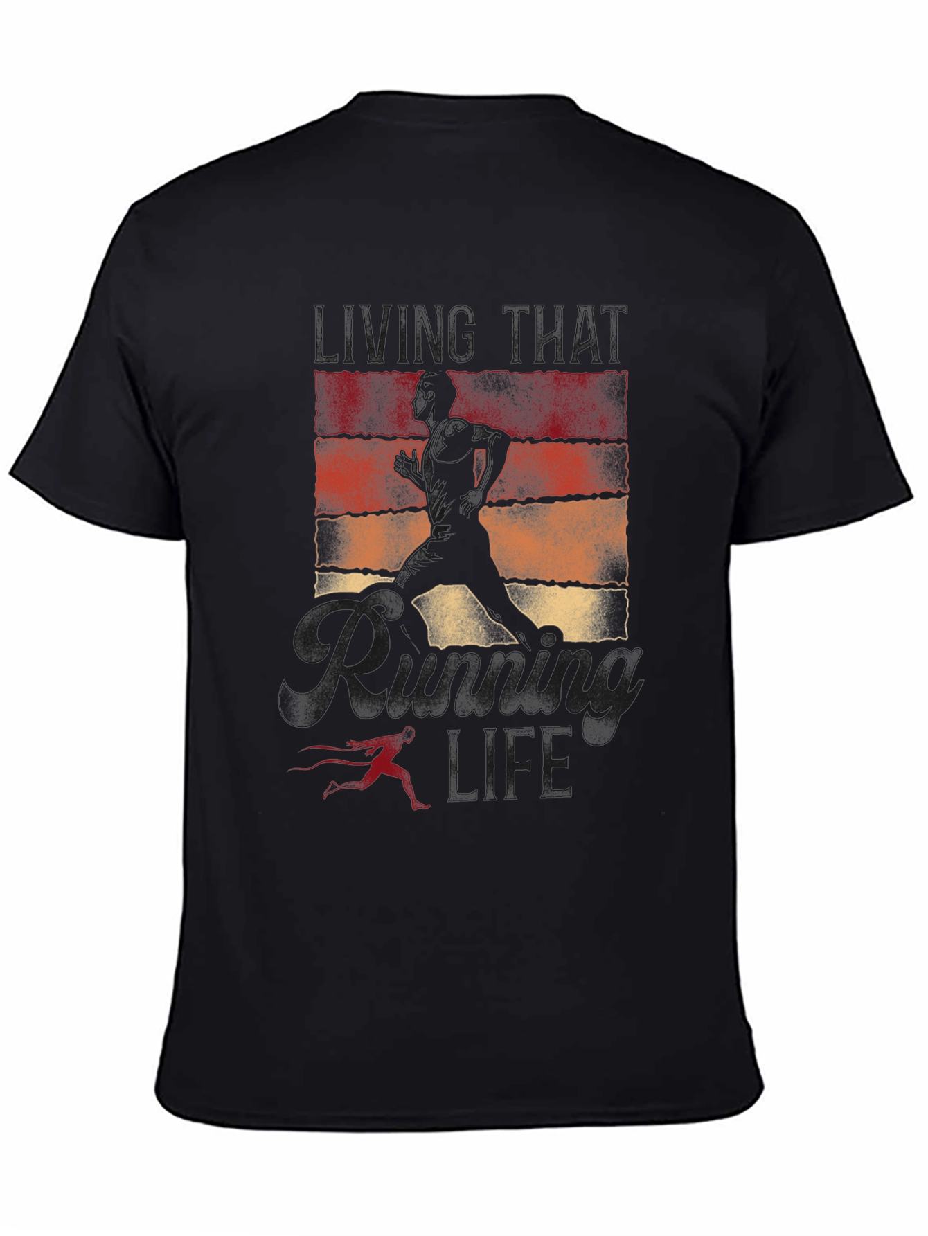 Running is My Life Black Graphic Tee