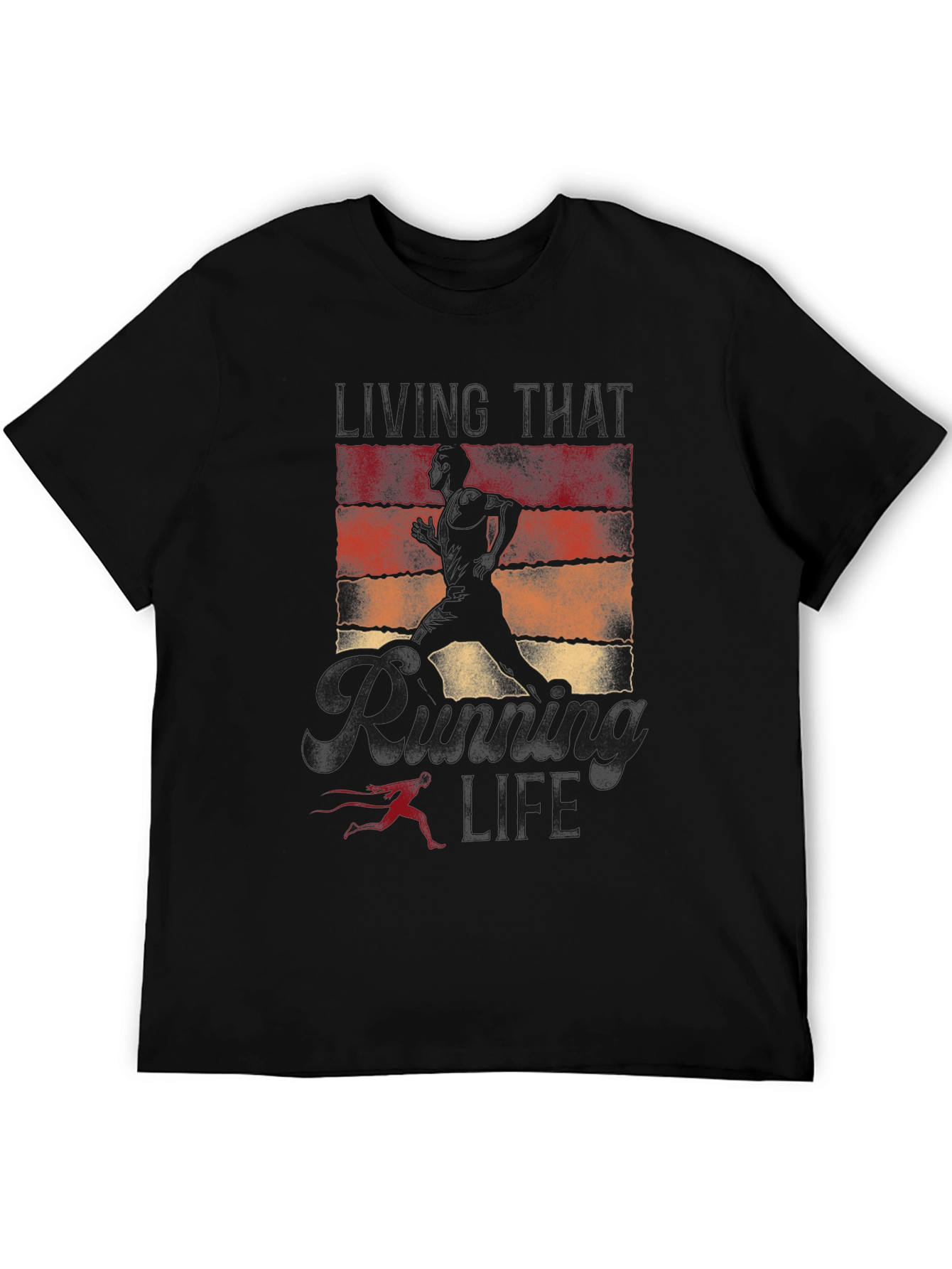 Running is My Life Black Graphic Tee