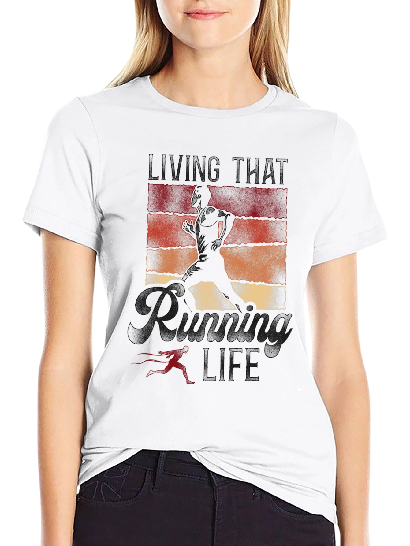 Running is My Life Black Graphic Tee
