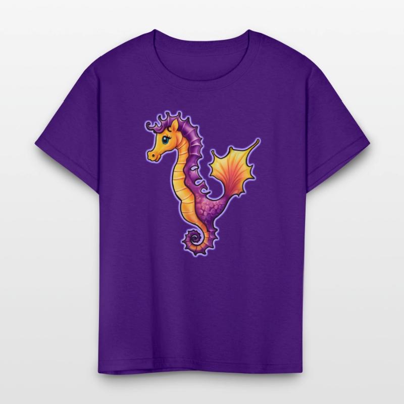 AI Airbrushed Seahorse Ocean Cartoon
