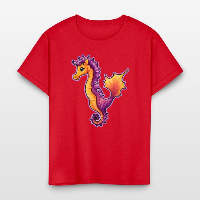 AI Airbrushed Seahorse Ocean Cartoon