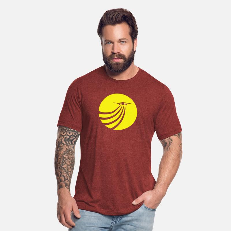 Airplane flies into the stripes sun flying Round