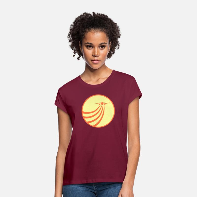 Airplane flies into the stripes sun flying Round