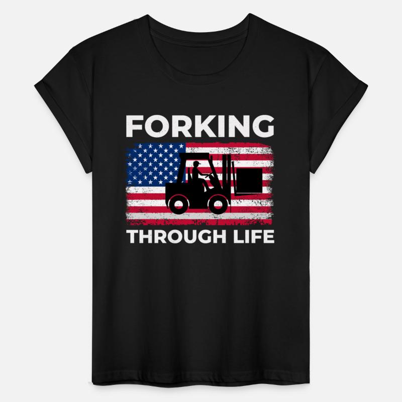 American Flag Forklift Operator Patriotic