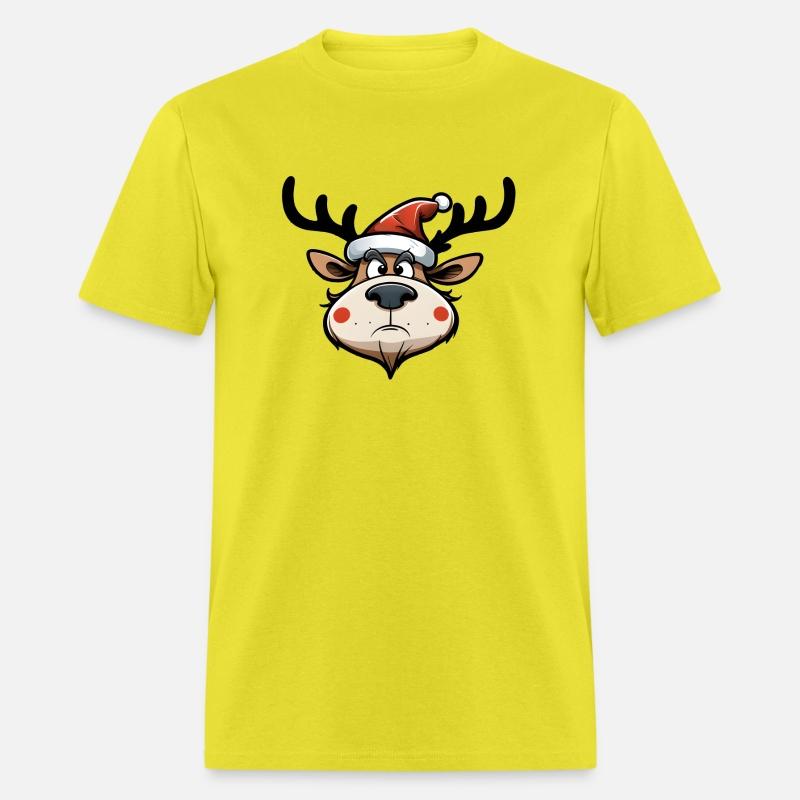 Annoyed reindeer with santa hat