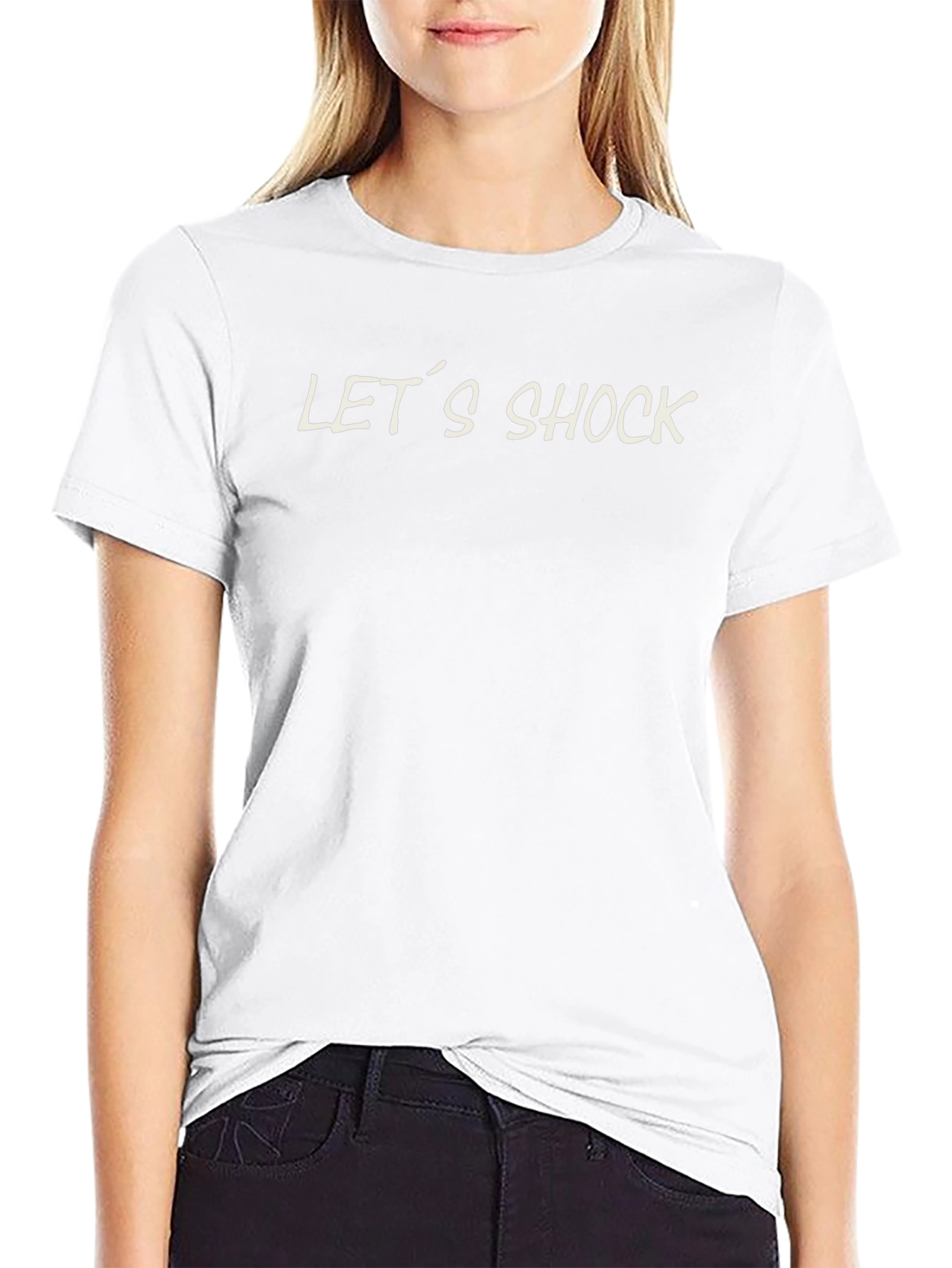 Lets Shock! Black Graphic Tee for Men