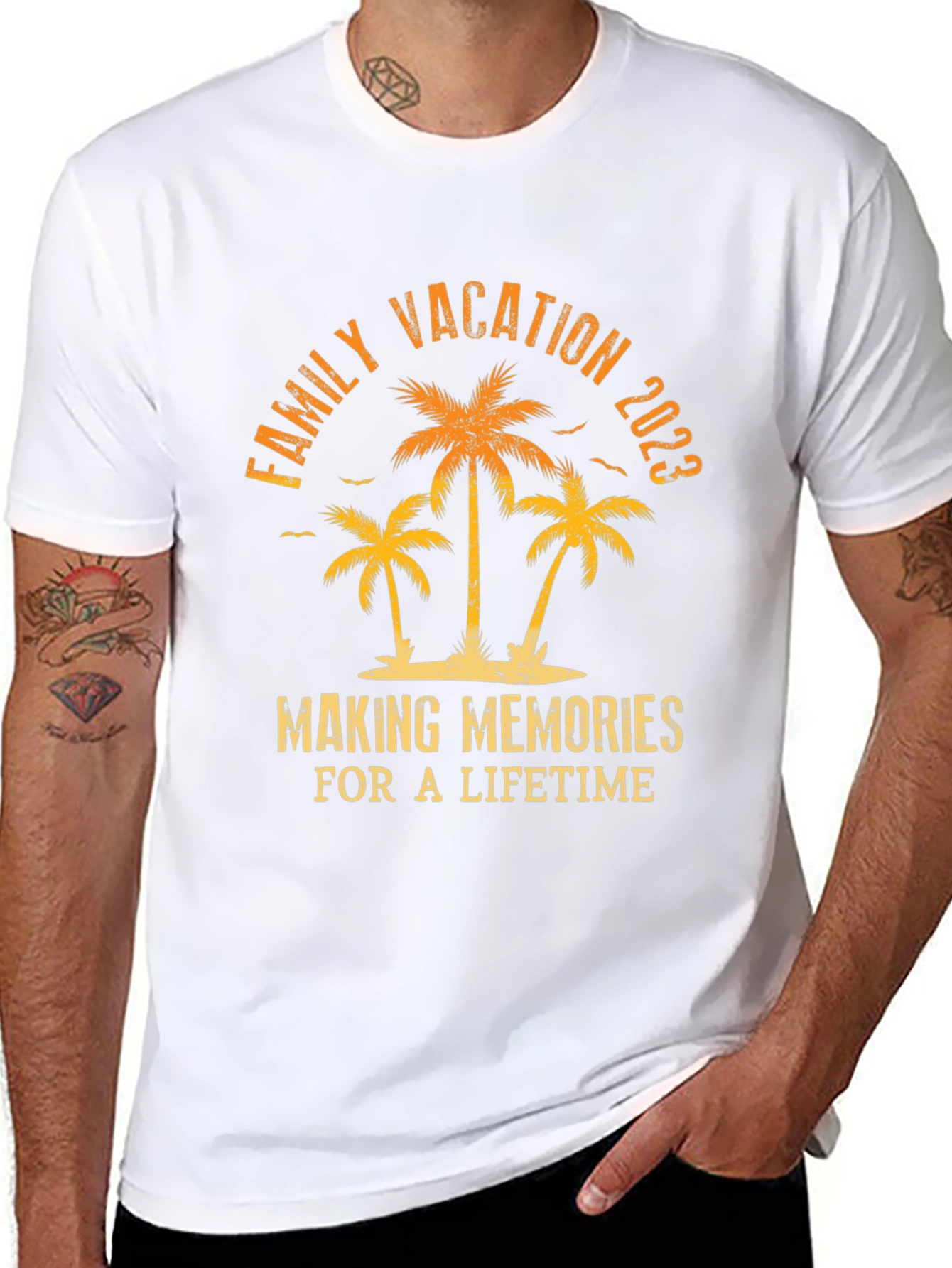 Family Vacation 2023 T-Shirt Palm Tree Graphic Tee