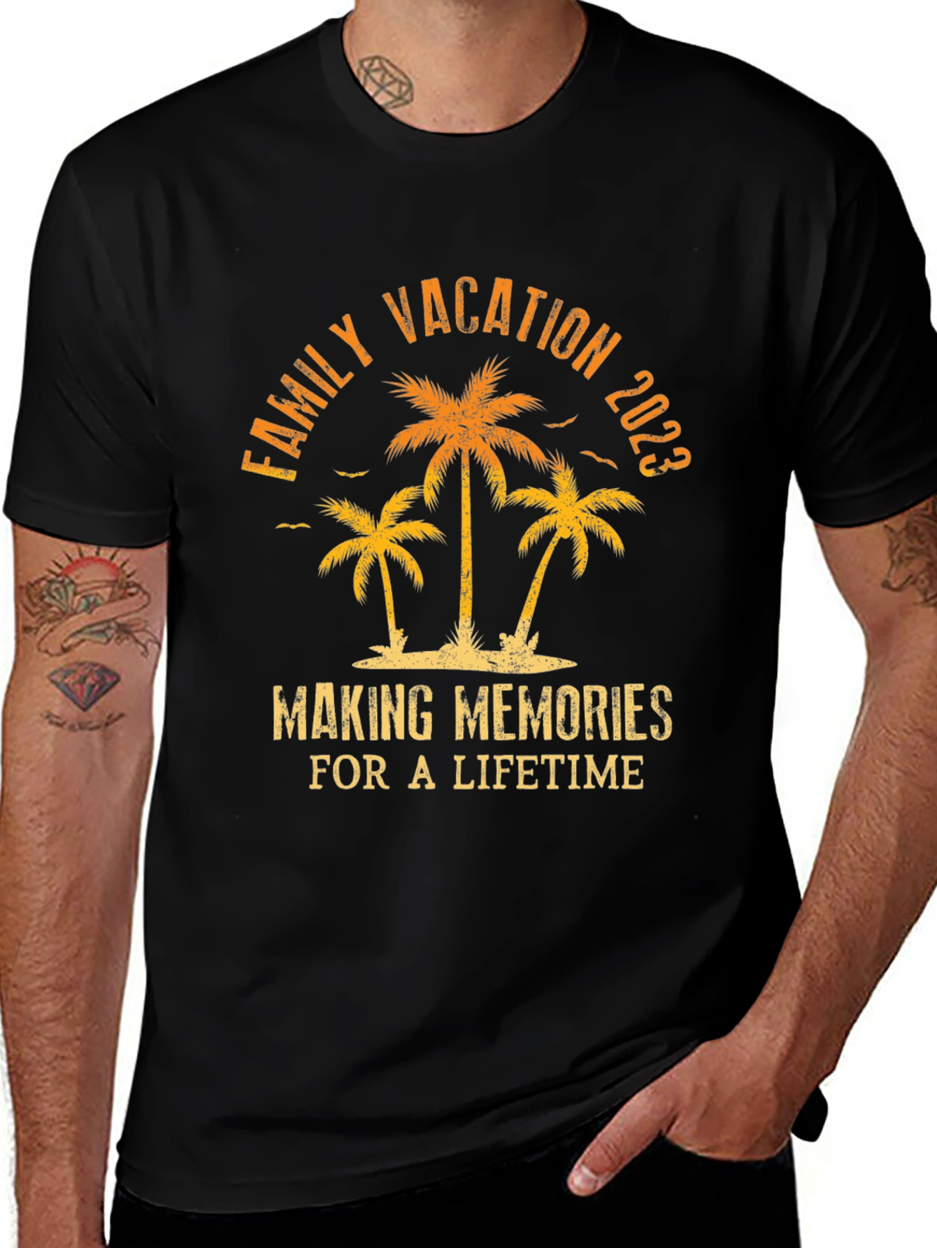 Family Vacation 2023 T-Shirt Palm Tree Graphic Tee