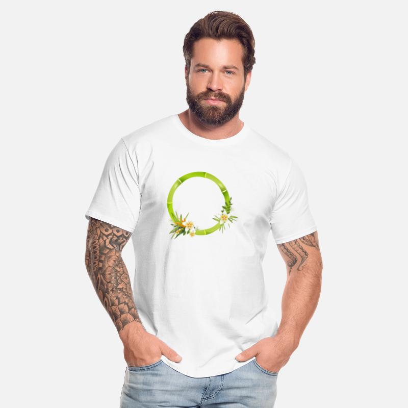 Bamboo frame with leaves & exotic flowers