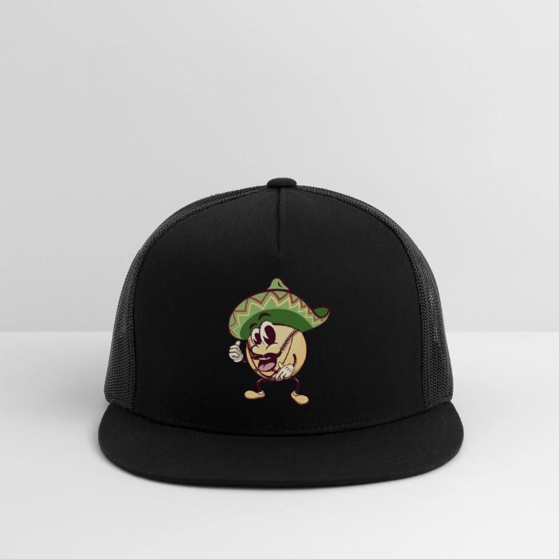 baseball cartoon wearing sombrero with thumb up