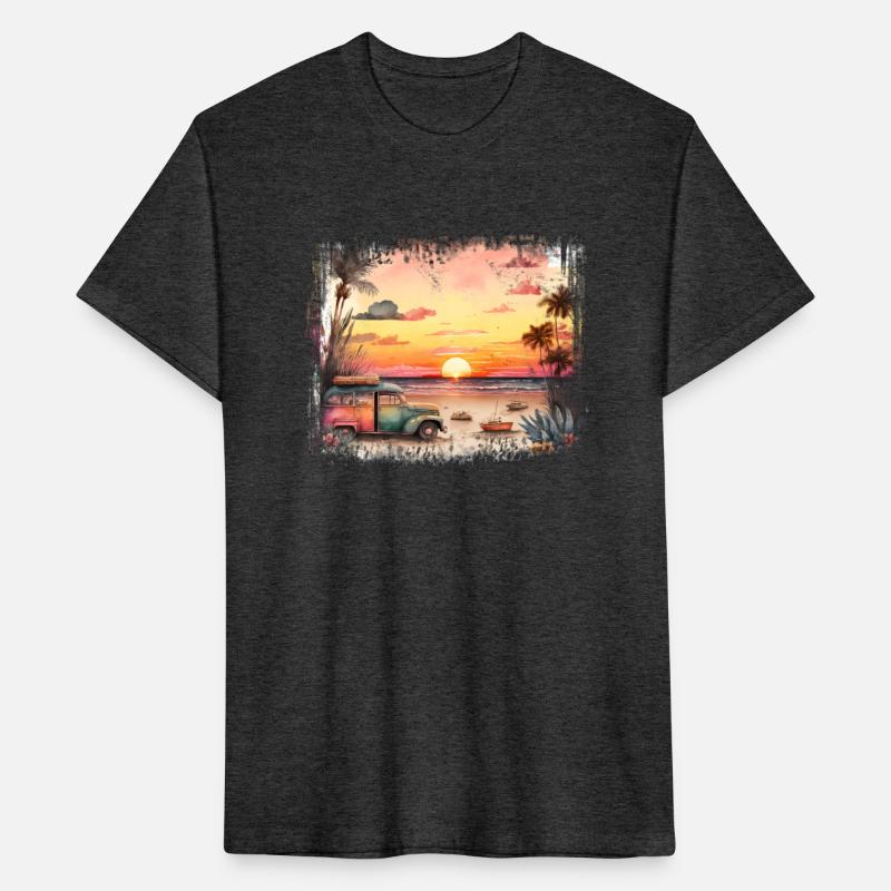 Beach Sunset Watercolor Design Art 2