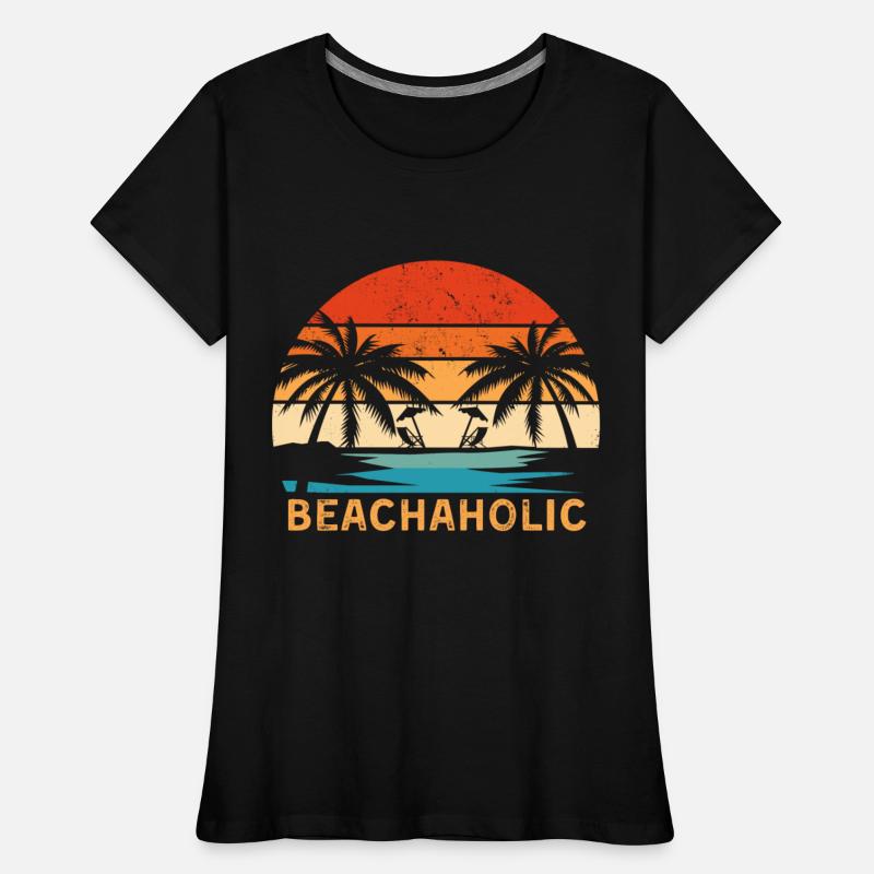 Beachaholic Beach Lover Retro Sunset Palm Trees