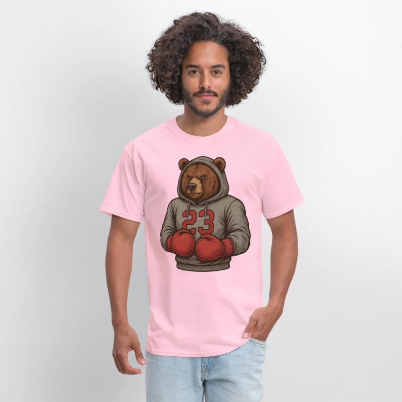Bear 23 Boxing Hoodie Grizzly Gym Fighter Tee