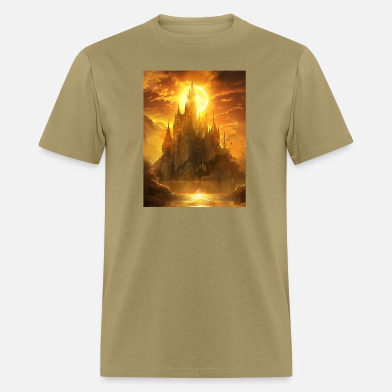 Beautiful Castle with Sun on Background