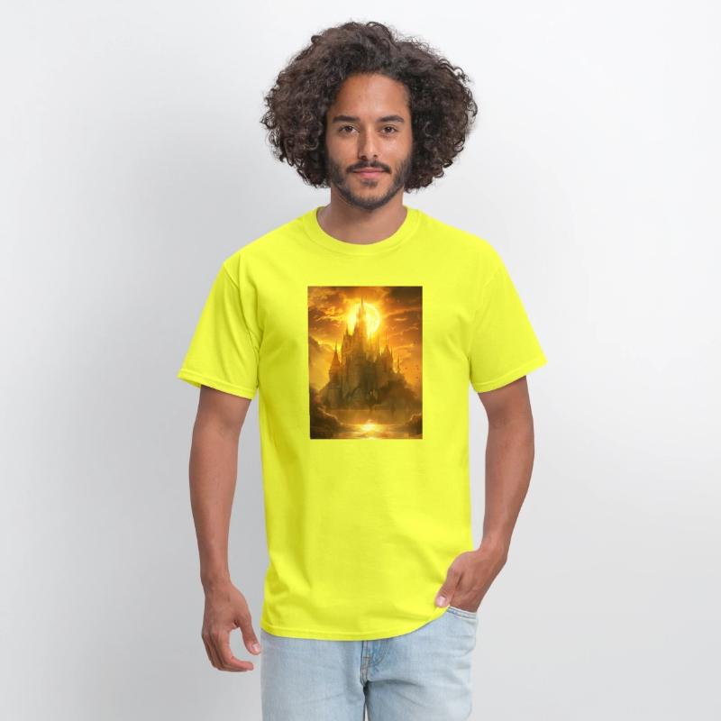 Beautiful Castle with Sun on Background