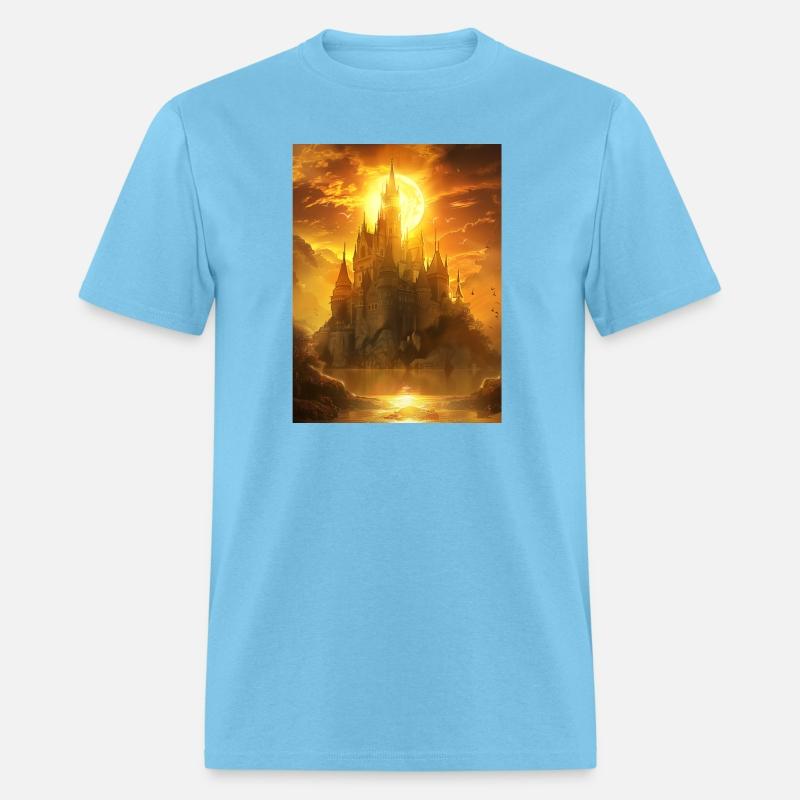 Beautiful Castle with Sun on Background