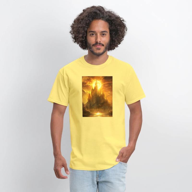 Beautiful Castle with Sun on Background