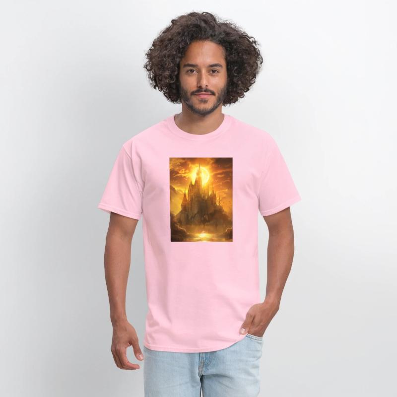 Beautiful Castle with Sun on Background