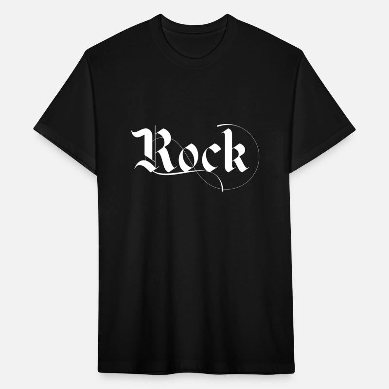 black and white rock typography