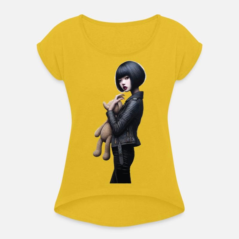 Black Bob Haircut with Leather Jacket