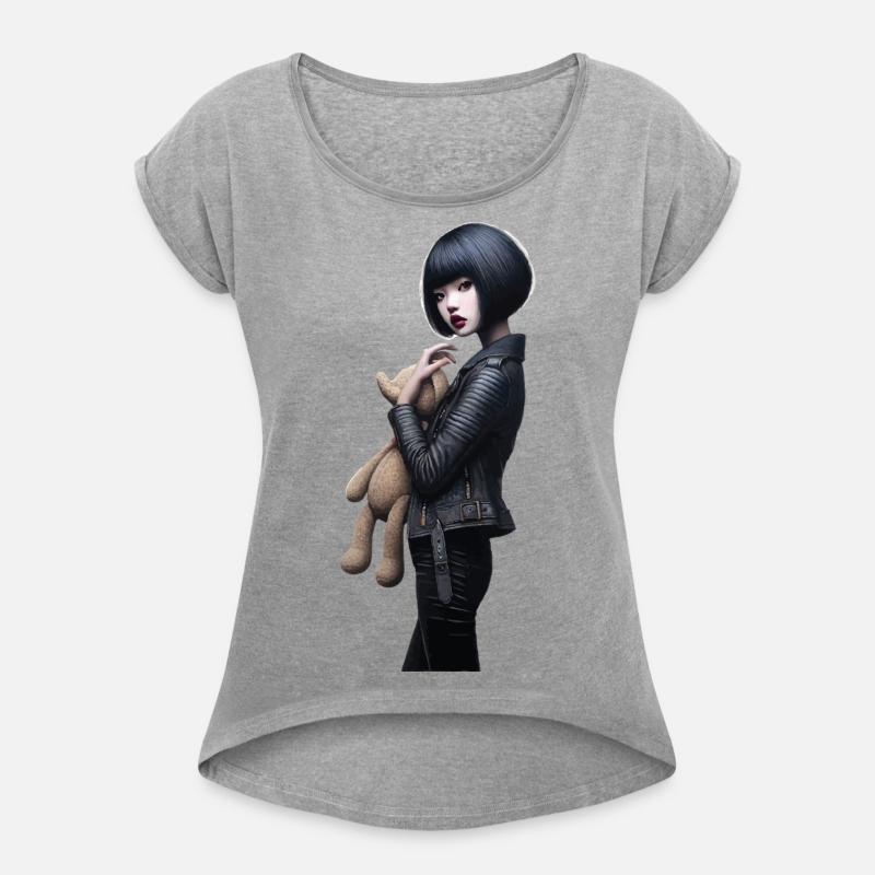 Black Bob Haircut with Leather Jacket