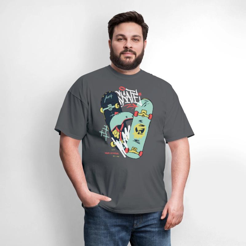 Black Light Green Modern Illustrated Skateboard