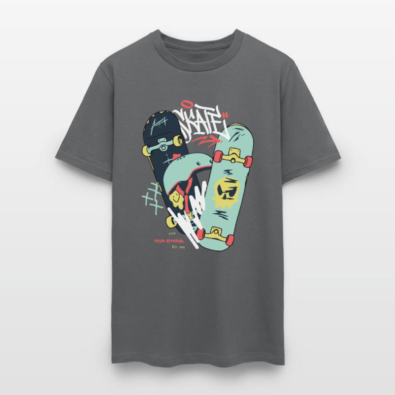 Black Light Green Modern Illustrated Skateboard