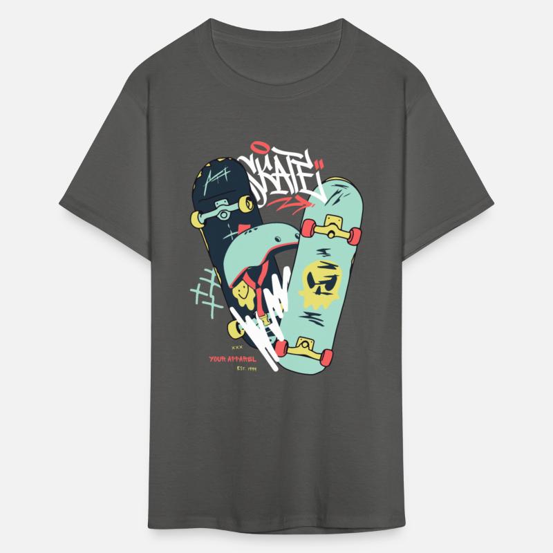 Black Light Green Modern Illustrated Skateboard