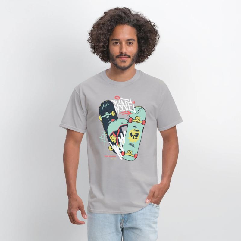 Black Light Green Modern Illustrated Skateboard