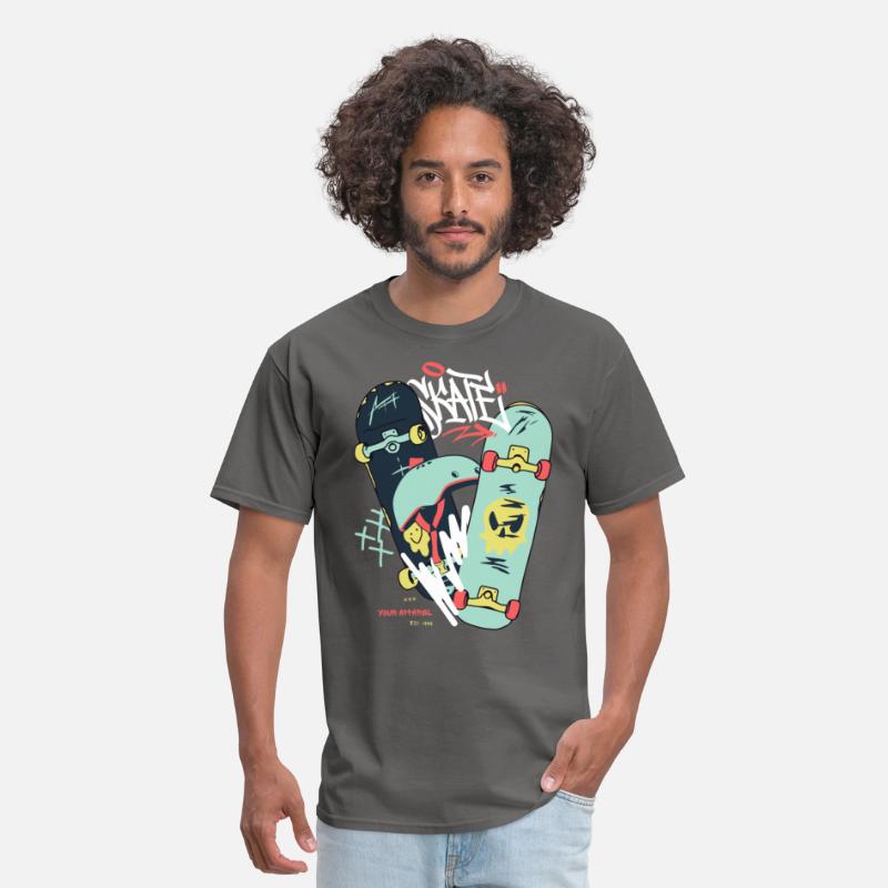 Black Light Green Modern Illustrated Skateboard