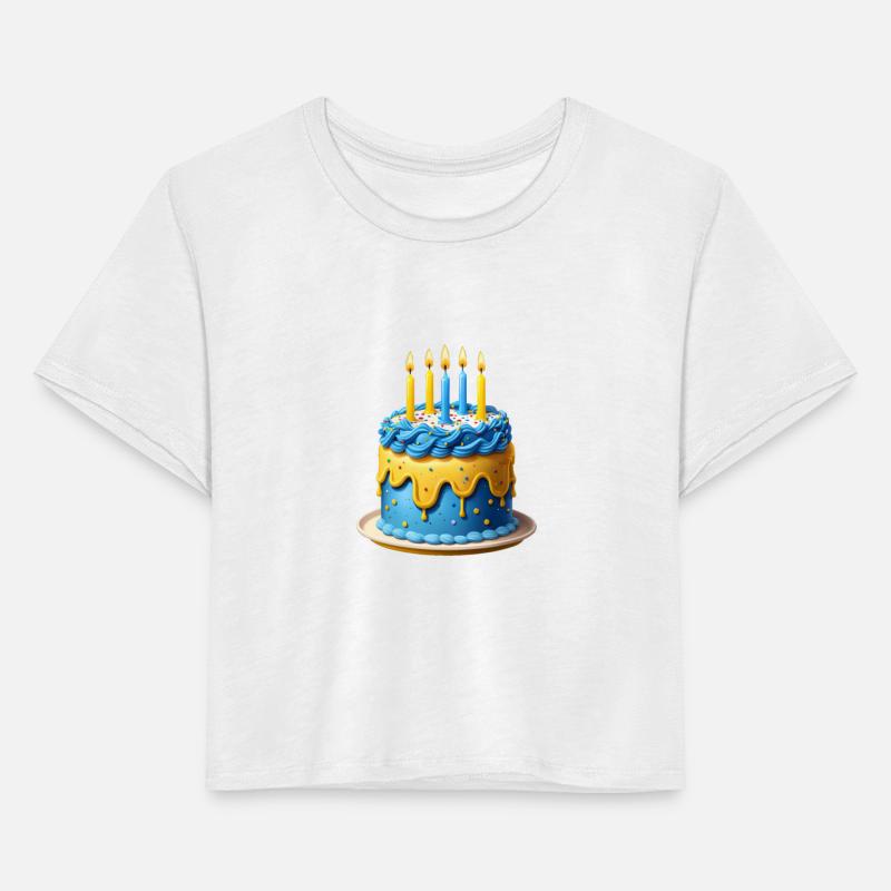 Blue and yellow birthday cake